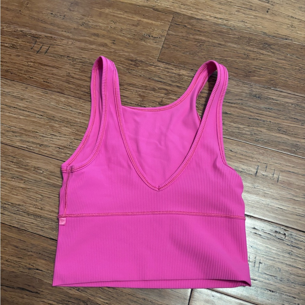 Lululemon Athletica Pink Ribbed Reversible Tank Top